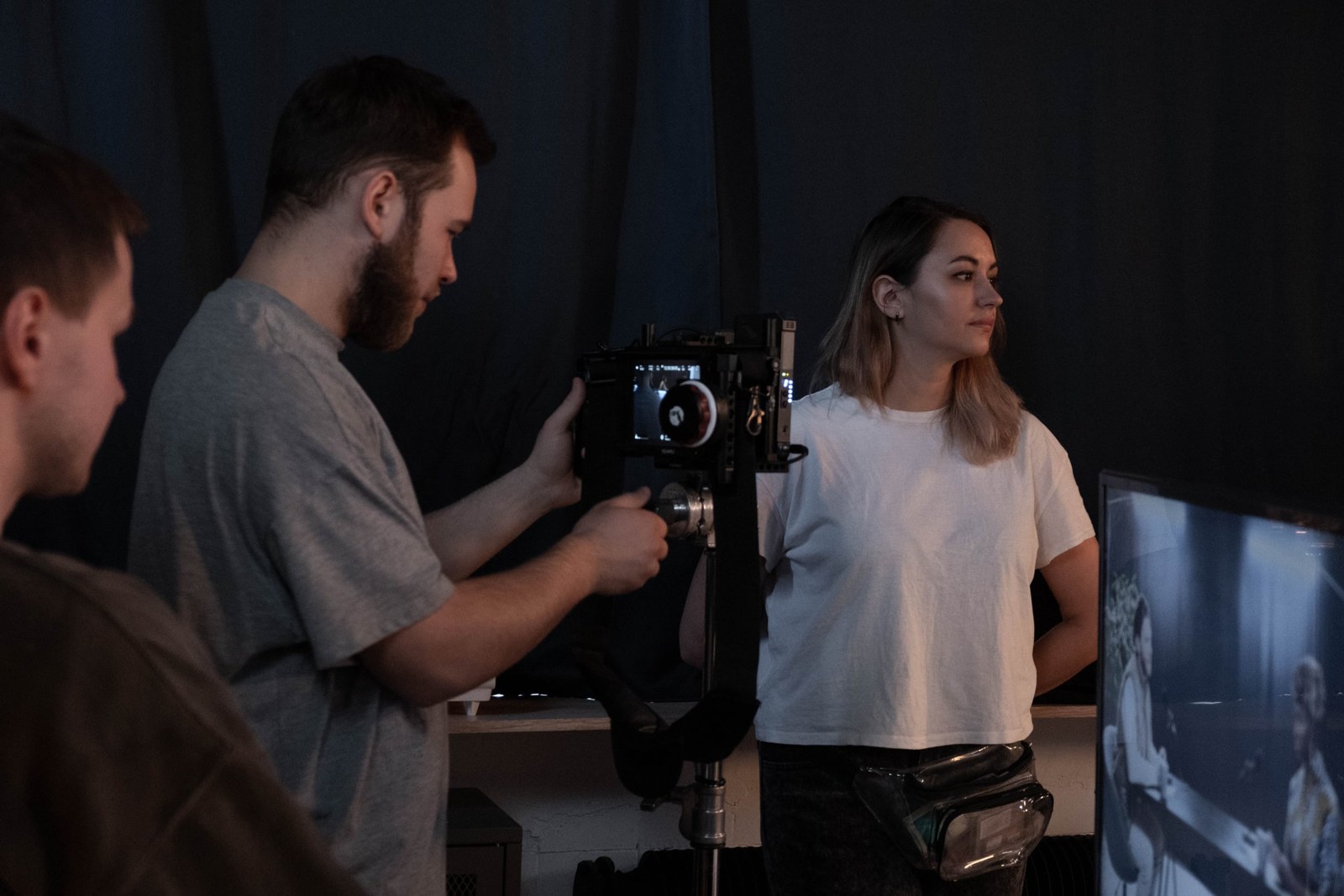Elevated Entertainment crew filming a presenter in a production studio
